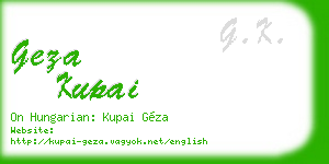 geza kupai business card