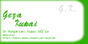 geza kupai business card